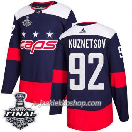 Miehille NHL Washington Capitals Pelipaita Evgeny Kuznetsov 92 2018 Stanley Cup Final Patch Adidas Stadium Series Authentic